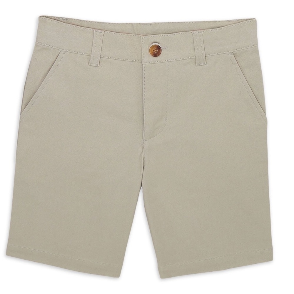 Wonder Nation Boys School Uniform Flat Front Twill Shorts Warm Beige